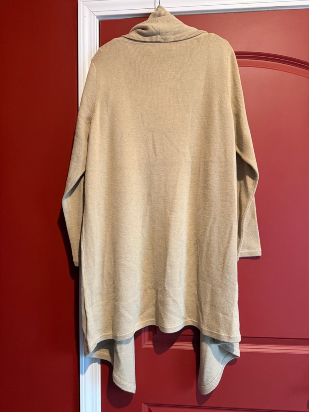 Dialogue Camel Open-Front Cardigan and Turtleneck Sweater Set - Picture 5 of 12